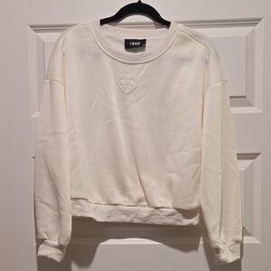 Cider Ivory Pullover with Embroidered Heart